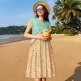 thumbnail image 4 of Disketp Beach Footprint para Vestido de Manga Corta para Mujeres, Vestidos de Verano para Mujeres, Casual y Holgado para la Playa, 4 of 6