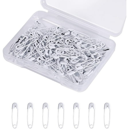 120Pcs Small Safety Pins White 0.75Inch/19mm White Safety Pins for Clothes Metal Mini Clothes Pin Rust Resistant Little Safety Pin for Art Crafting Sewing Jewelry Making