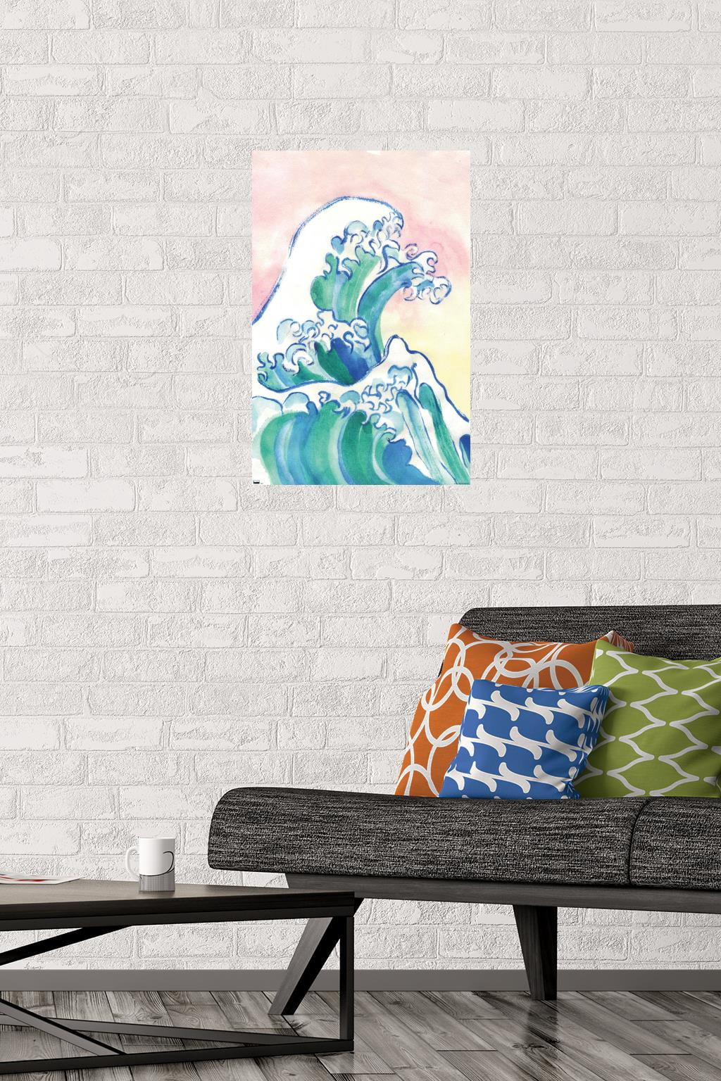 Watercolor Waves Wall Poster, 14.725" x 22.375"