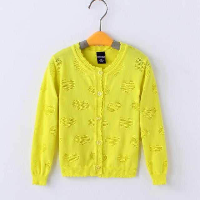 AAMILIFE Cardigan en Tricot à Col Ras du Cou à Boutons pour Filles en Coton