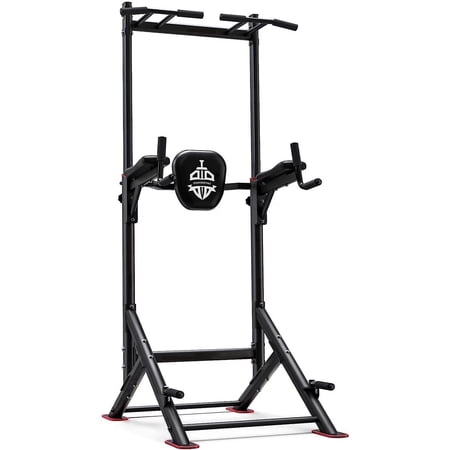 FED Fitness Sportsroyals Power Tower Pull Up Bar Station, 450LBS Stable Pull Up Dip Station for Home Gym