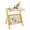 Natural, variant on Topcobe Metal Frame End Table, Coffee Table with Magazine Rack and Tempered Glass Top with Charging Station, Side End Table for Living Room, Walnut