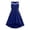 Blue, variant on uikmnh Girls Sleeveless Satin Party Gown Mesh Bow Belt Formal Dress Size:7-8 Years