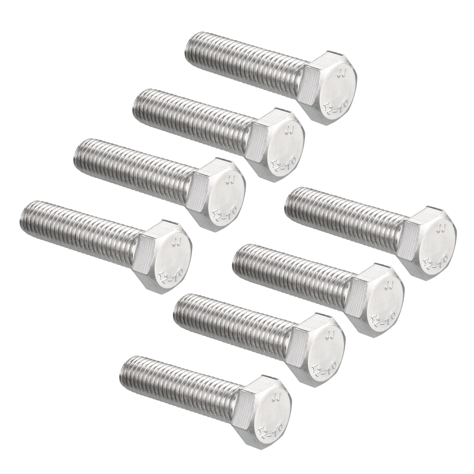 Hex Screw Bolt Metric M12x50mm 304 Stainless Steel Fully Threaded Bolts 8pcs 