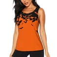 thumbnail image 1 of Balery Halloween With Black Bats Camiseta sin mangas estampada ligera para mujer, tops de entrenamiento sin mangas, camisetas de yoga transpirables de secado rápido.-XX-Large, 1 of 7