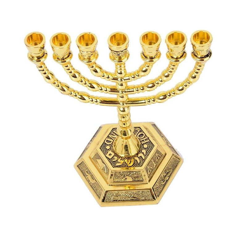 BRTAGG Gold 7-Branch Menorah with 12 Tribes Design photo 6