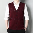 thumbnail image 2 of GBSYEWXS Men Vest Sweaters Sleeveless Cardigan Soft Solid Color Comfortable V-Neck Sweater, 2 of 3