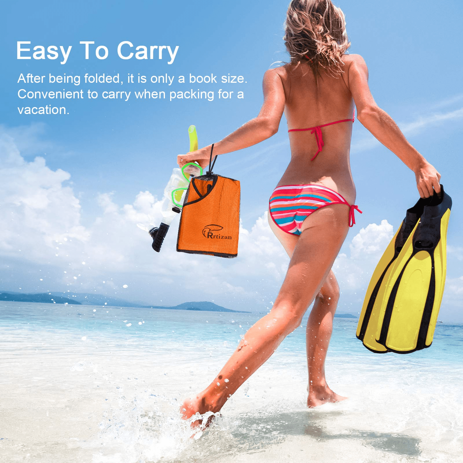 Rrtizan Adults Inflatable Swim Vest, Portable Snorkel Vest for Men/Women, Buoyancy Aid Jackets, Orange, L/XL