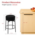 thumbnail image 3 of Ktaxon 26" Backless Bar Stools Set of 4, Modern Swivel Barstools with Footrest, Teddy Fleece Padded Counter Height Barstool Chairs 4 pcs, Black, 3 of 7