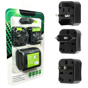2 Pack Acuvar Universal Travel Adapter One International Wall Charger AC Plug Adaptor with Case for USA EU UK AUS