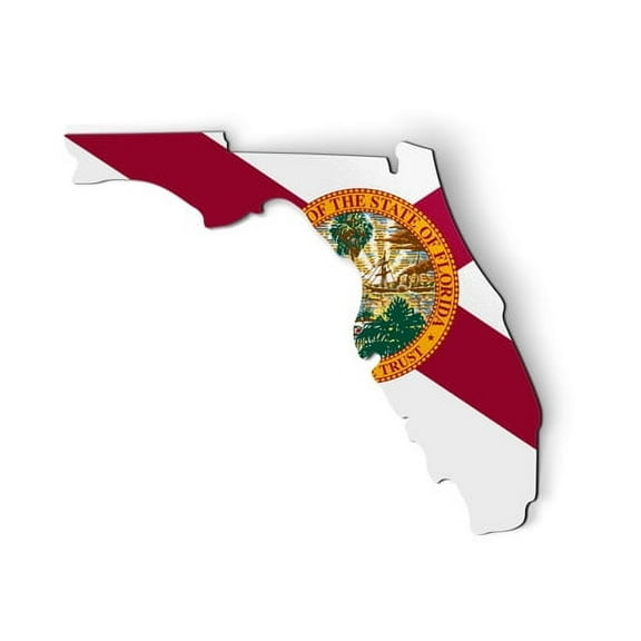Florida Shape State Flag - 5" Magnet for Car Locker Refrigerator