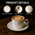 thumbnail image 6 of 100ml White Striped Ceramic Coffee Cup & Saucer Set (6 Cups + 6 Saucers) - Premium Packaging, 6 of 8