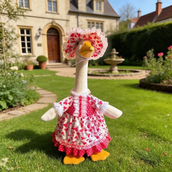 2026 Porch Goose Outfit Valentine's Day Heart Pattern Goose Outfit For Small Medium Cats Apparel