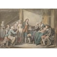 thumbnail image 2 of Jean-Baptiste Greuze 14x11 Gold Ornate Wood Frame and Double Matted Museum Art Print Titled - The Marriage Contract (ca. 1761), 2 of 4