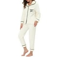 thumbnail image 4 of INSPIRE CHIC Women's Pajama Sets Sleepwear Button Down Soft Night Suit Lounge Sets M White, 4 of 6