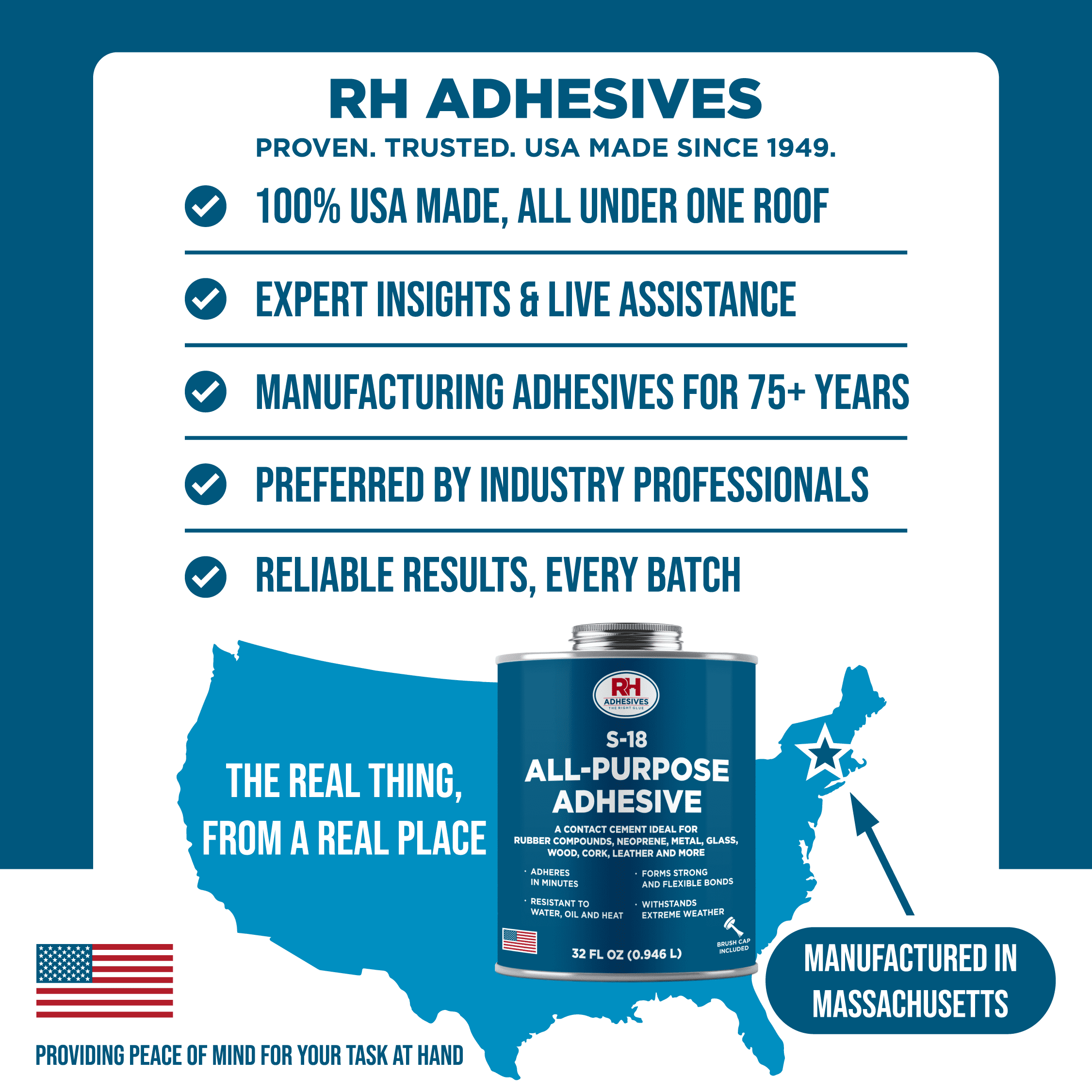 S-18 All-Purpose Adhesive, 32 oz. can - RH Adhesives