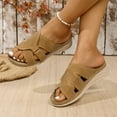 thumbnail image 5 of LOVZFMLL Women's Wedge Sandals Casual Slip On Open Toe Comfort Walking Clogs with Arch Support Summer Beach Vacation Shoes Brown 7.5, 5 of 6