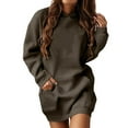 thumbnail image 1 of Vestido sudadera largo con capucha y cordón para mujer - Jersey oversize informal con bolsillo, mezcla de poliéster, tallas S-XXL, 1 of 5