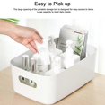 thumbnail image 3 of Desktop Storage Basket PP Cosmetic Storages Box Desktops Sundries Organizer with Handle for Household Medium Gray, 3 of 5