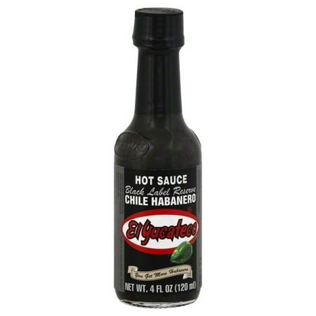 (2 Pack) El Yucateco Black Label Reserve Chile Habanero Hot Sauce, 4