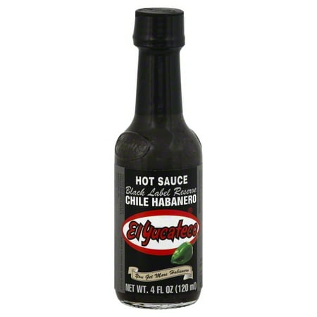 Green Habanero Sauce - (2 Pack) El Yucateco Black Label Reserve Chile Habanero Hot Sauce, 4 oz
