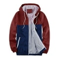 thumbnail image 2 of Vedolay Jacket for Men Fashion Casual Autumn Thick Hooded Jacket Red,M, 2 of 5