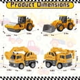 thumbnail image 2 of Chuvikid 4 Pcs Construction Truck Toy,Friction Powered Construction Truck Toys with Excavators,Cranes,Bulldozer,Road Roller,Gifts for Boys Ages 3-8, 2 of 7