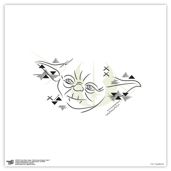 Gallery Pops Star Wars: Saga - Mid-Century Modern Yoda Wall Art, Unframed Version, 12" x 12"