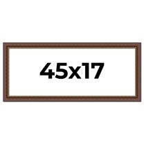 45x17 Copper and Brown Real Wood Picture Frame Width 2 inches | Interior Frame Depth 0.5 inches |