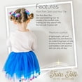 thumbnail image 6 of Tutu Joli Blue Girls Pom Pom Tutu and Bow Hair Tie – 2 Pc Set - L, 6 of 7