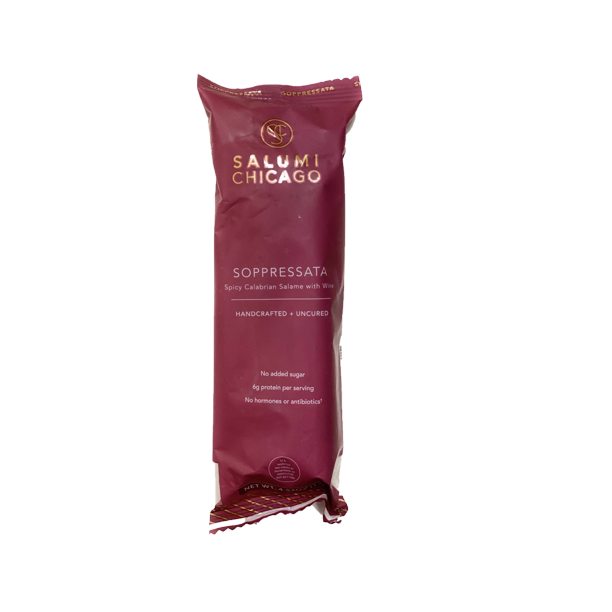 Salumi Chicago Artisan Salami (Soppressata) Uncured, Gluten Free, Sugar Free, Keto Snack (5.3