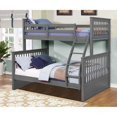 thumbnail image 2 of BEKids Traditional Wood Twin/Full Bunk Bed with Slats in Gray, 2 of 2