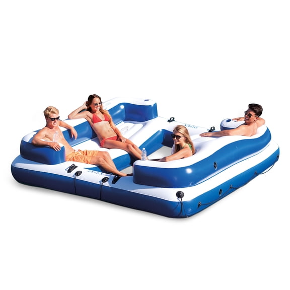 Intex Oasis Island Inflatable Giant 5 Person Lake/River Floating Fun Lounge Raft