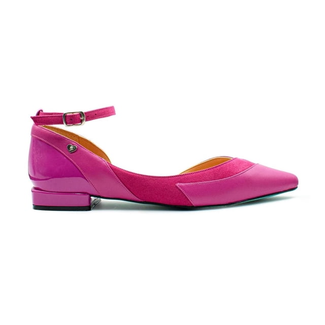 Balerina Flat Fiusha en Combinación Piel y Charol PIKIKI fucsia 25