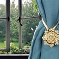 thumbnail image 4 of Sujetacortinas de cristal con forma de flor (paquete de 2) Decorativo para cortinas y ventanas Oro, 4 of 8