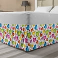 thumbnail image 1 of Love Bed Skirt, Colorful Hearts and Butterflies Silhouettes Doodle Style Happy Valentines Day Pattern, Elastic Bedskirt Dust Ruffle Wrap Around for Bedding Decor, 4 Sizes, Multicolor, by Ambesonne, 1 of 2