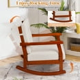 thumbnail image 6 of Zimtown Patio Wooden Rocking Chair, Outdoor Rocker with Inclined Backrest, Rocking Chair with Detachable Washable Cushions, Suitable for Outdoor,Indoor,Garden,Porch,Teak Color, 6 of 11