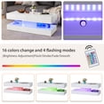 thumbnail image 3 of JOIVI LED Coffee Table with 2 Storage Drawers, 47" High Gloss Coffee Table, 2 Tiers Rectangle Center Table, 16-Color LED Lights, White, 3 of 8