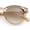 Beige Frame - Brown Lens, variant on Round P3 Sunglasses Keyhole Bridge Metal Arms Classic Retro UV400 Tortoise Frame - Brown Lens