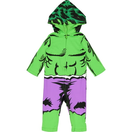 Marvel Avengers Toddler Boy or Girl Cosplay Hooded One Piece Hulk Green