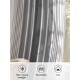thumbnail image 6 of Sheer Curtains 45 Inch Length 2 Panels Set for Kitchen, Gray Vertical Stripes Semi Sheer Curtains for Windows, Retro Simple Neutral Abstract Lines Voile Window Treatments Rod Pocket Curtain, 6 of 7