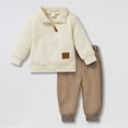 thumbnail image 2 of TOWED22 Toddler Baby Boy Fall Winter Clothes Set Funny Print Sweatshirt Elastic Waist Pockets Pants Set Outfits 2 Piece Clothing(Beige,12-18 M), 2 of 7