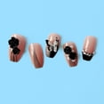 thumbnail image 5 of FCOGIN Medium Coffin, 24 Pieces, Pink, Black, Rhinestone Glitter Acrylic False Nail, Press on Nail, 5 of 6