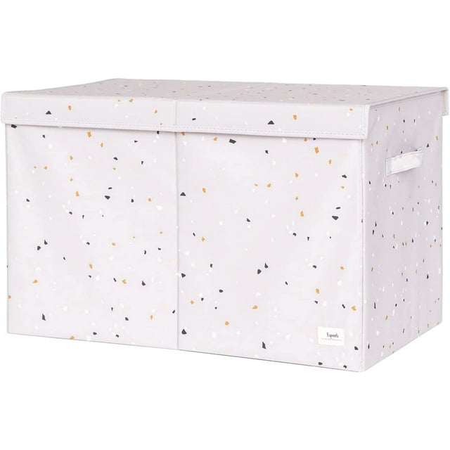 3 Sprouts Organisateur de Coffre Pliant en Tissu Recyclé - Panier de Rangement Pliable avec Couvercle et Poignées