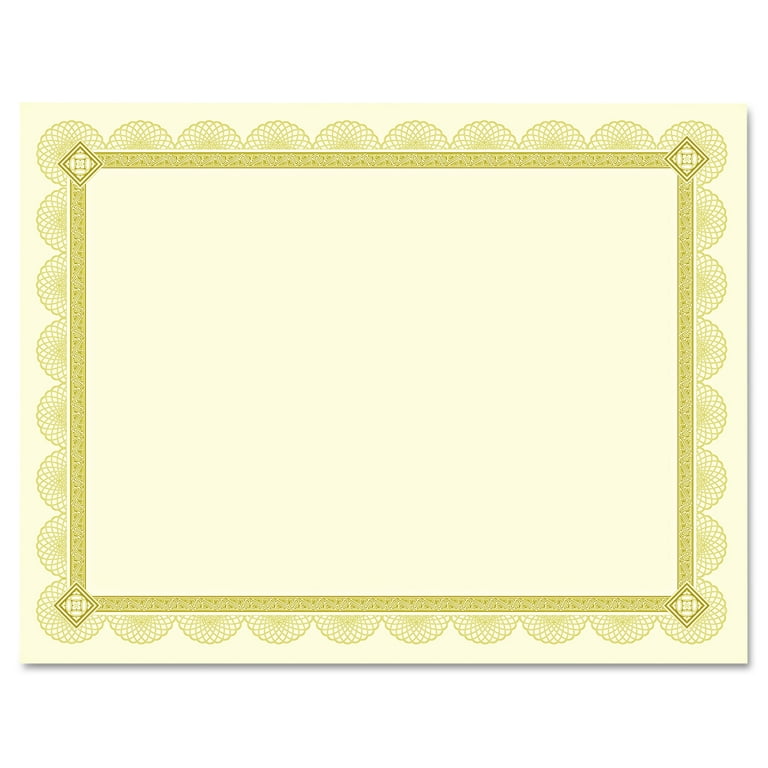 Premium Certificates, 8.5 x 11, Ivory/Gold with Spiro Gold Foil Border,15/Pack Premium Certificates, 8.5 x 11, Ivory/Gold with Spiro Gold Foil Border,15/Pack