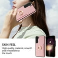 thumbnail image 3 of Mantto for Samsung S21 Wallet case with [360°Rotation Ring Kickstand]【RFID Blocking】 Credit Card Holder, PU Leather Phone case Cover Women Men for Samsung Galaxy S21, Pink, 3 of 9