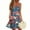 Cyan, variant on Women's V-Neck Sleeveless Sundress, Casual Summer Dress with Independence Day Print, Comfortable Fabric for Festivals and Parades,Blue L