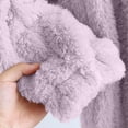 thumbnail image 6 of Sofwtay Women's Plus Size Cable Fleece Hooded Button Front Long Bath Robe with Side Pockets for Ladies Loungewear Sleepwear, 6 of 8