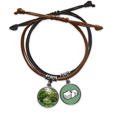 thumbnail image 1 of Luz verde de paisaje de naturaleza forestal de la ciencia Pulsera Cuerda Mano Cadena Cuero Dinero Pulsera Unbranded M, 1 of 2