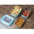 thumbnail image 2 of MIRA 3 Set Stainless Steel Lunch Containers with Anti-Slip Bottom and Transparent Lid, Rectangular Frost, 2 of 7